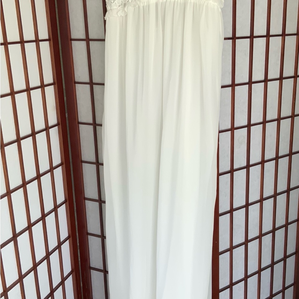 White Lightweight Chemise with Sheer Elegance